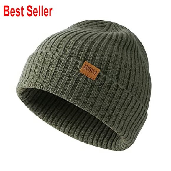 Merino Wool Cuff Beanie Unisex Warm Winter Cap Stretchy Knitted Cozy Chic main image 8